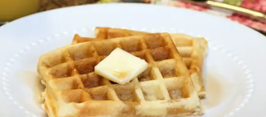 Waffles from Scratch with Homemade Maple Syrup