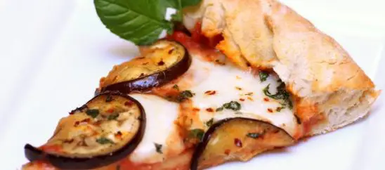 Margherita Pizza with Eggplant and Basil