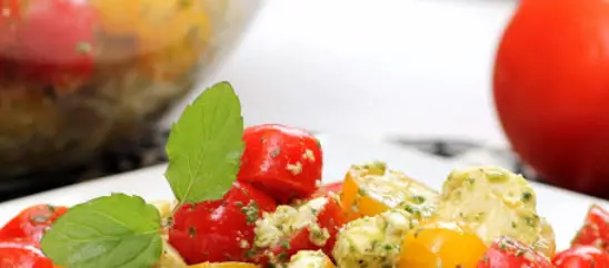 Tomato and Mozzarella Salad with Pesto