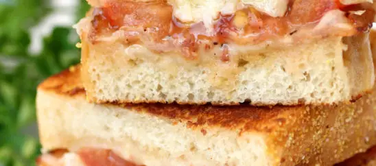 Garlic-Rubbed Grilled Cheese with Bacon and Tomatoes