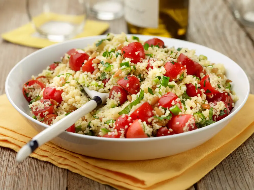A salad with cuscus and nuts